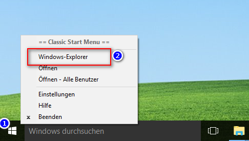 Windows Explorer zur Kontrolle der Laufwerke aufrufen