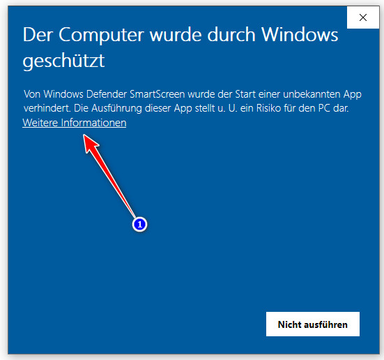 Sicherheitswarnung von Windows 10